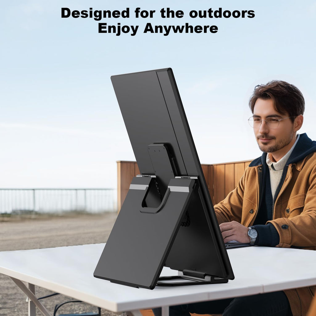 24' Large Portable Monitor, 1080P FHD 100Hz Laptop Screen Extender, 125% sRGB IPS Monitor Extender, USB C HDMI Office Gaming with Detachable Stand, Travel monitor for Window MAC Phone Xbox Switch