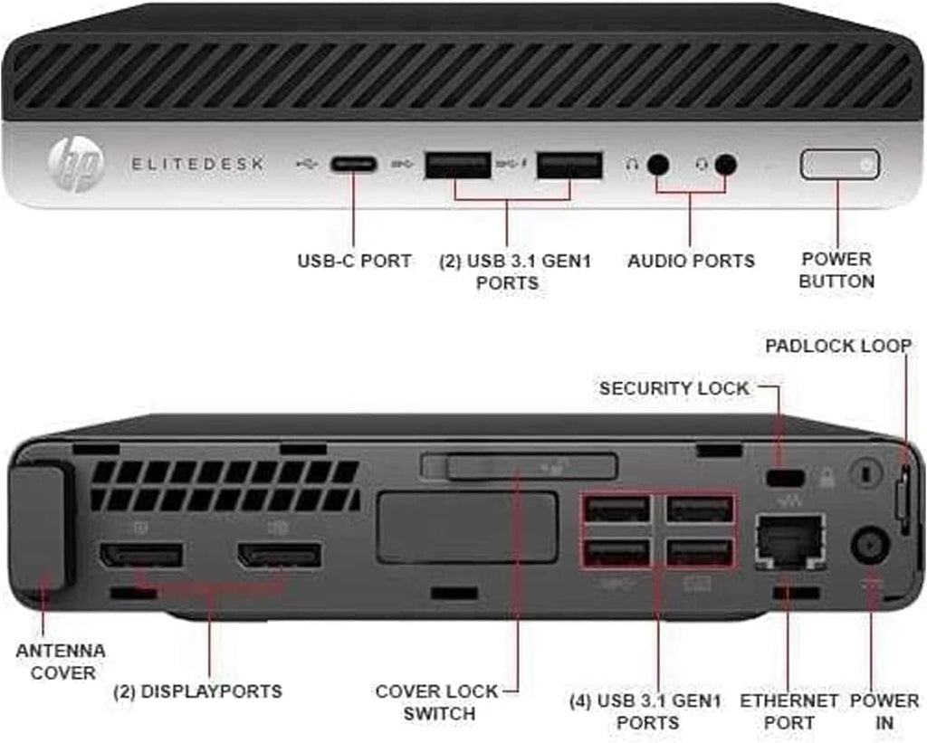 HP 800 G3 Mini Computer PC with Dual 24 inch Monitors Bundle,Intel i7-6700, 32GB RAM,New NVMe 1TB SSD, Wi-Fi 6e,Bluetooth 5.2,Windows 11 (Renewed)