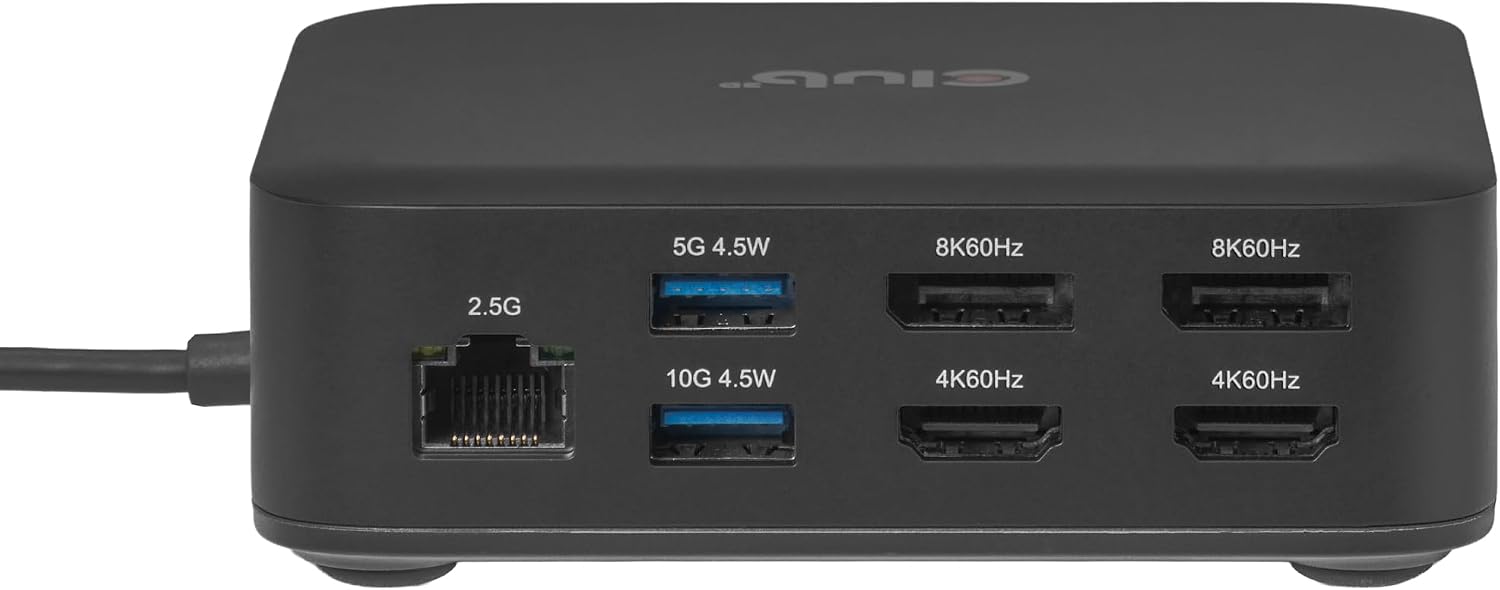 USB C Displaylink Docking Station Quad Monitor - 12-in-1 Laptop Dock 4K 60Hz HDMI DisplayPort 8K 60Hz, 100W PD Charging, 2.5G Ethernet, USB Hub for MacBook Pro Windows - CSV-2542