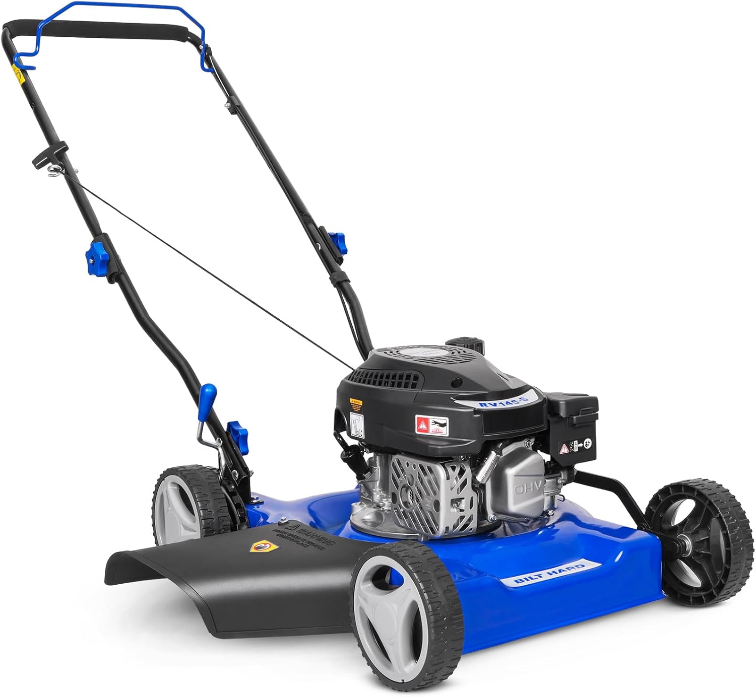 BILT HARD Gas Lawn Mower 20 inch, 144cc 4-Cycle OHV Engine Lawnmower, 8 Adjustable Cutting Heights Push Mowers for Lawn, Yard and Garden