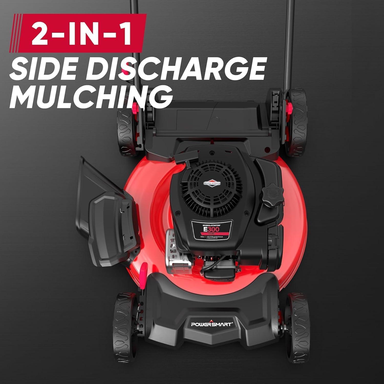 PowerSmart Push Lawn Mower, 21' Mower with B&S 125cc Engine, 2-in-1 Mulching and Side Discharge, Corded Push Lawn Mowers for Garden Yard