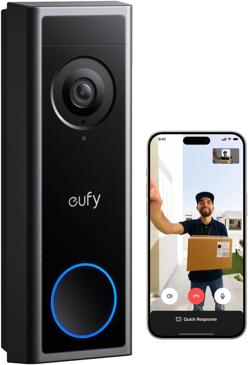 eufy Video Doorbell C31 & SoloCam S340 (Bundle),4K FHD,Battery Wireless/Wired Powered,Head-to-Toe View,Live Video Call, 24/7Recording,Human and Motion Detection,HomeBase S380 Compatible