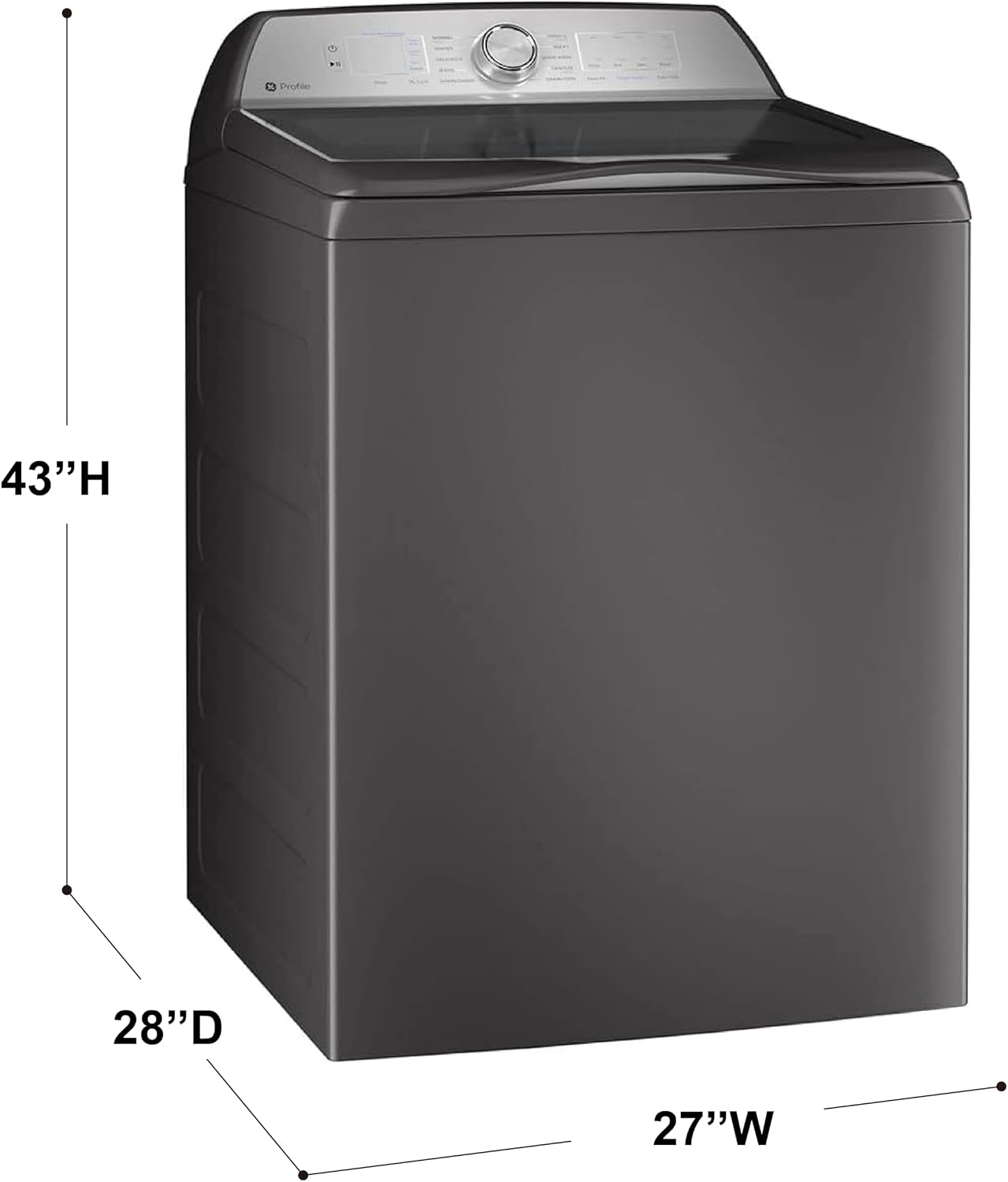 GE Profile 5.0 cu. ft. High-Efficiency Smart Top Load Electric Washer in Diamond Gray with Microban Technology PTW600BPRDG