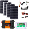 Solar Panel Kit, Complete 4000W/6000W Solar Inverter System Kit, 12V50A Solar Charge Controller with LED Power Display and 2 USB Ports ，100W Waterproof Folding Solar Panel,1× Hanging Ornament(6000w)
