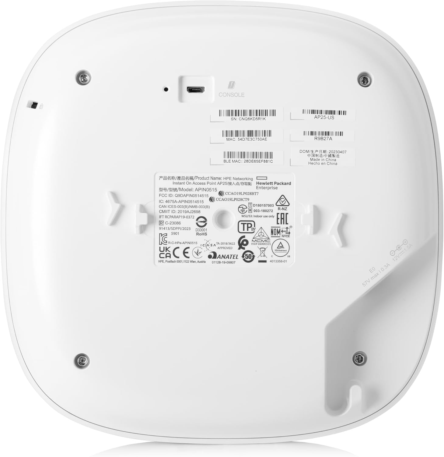 HPE Networking Instant On Access Point AP25 4x4 WiFi 6 Indoor Wireless Access Point (3 Pack) | Power Source Not Included | US Model (R9B27A-3PACK)