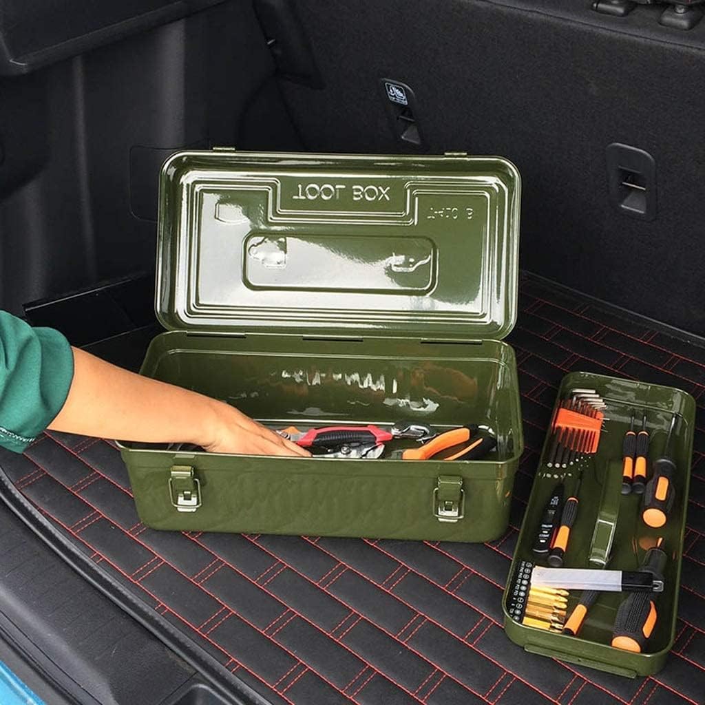 LIOONS Tool Box Thickening Wrought Iron Tool Boxes High Capacity Tool Kit Non-Slip Handle Strong and Sturdy Portable Tool Set
