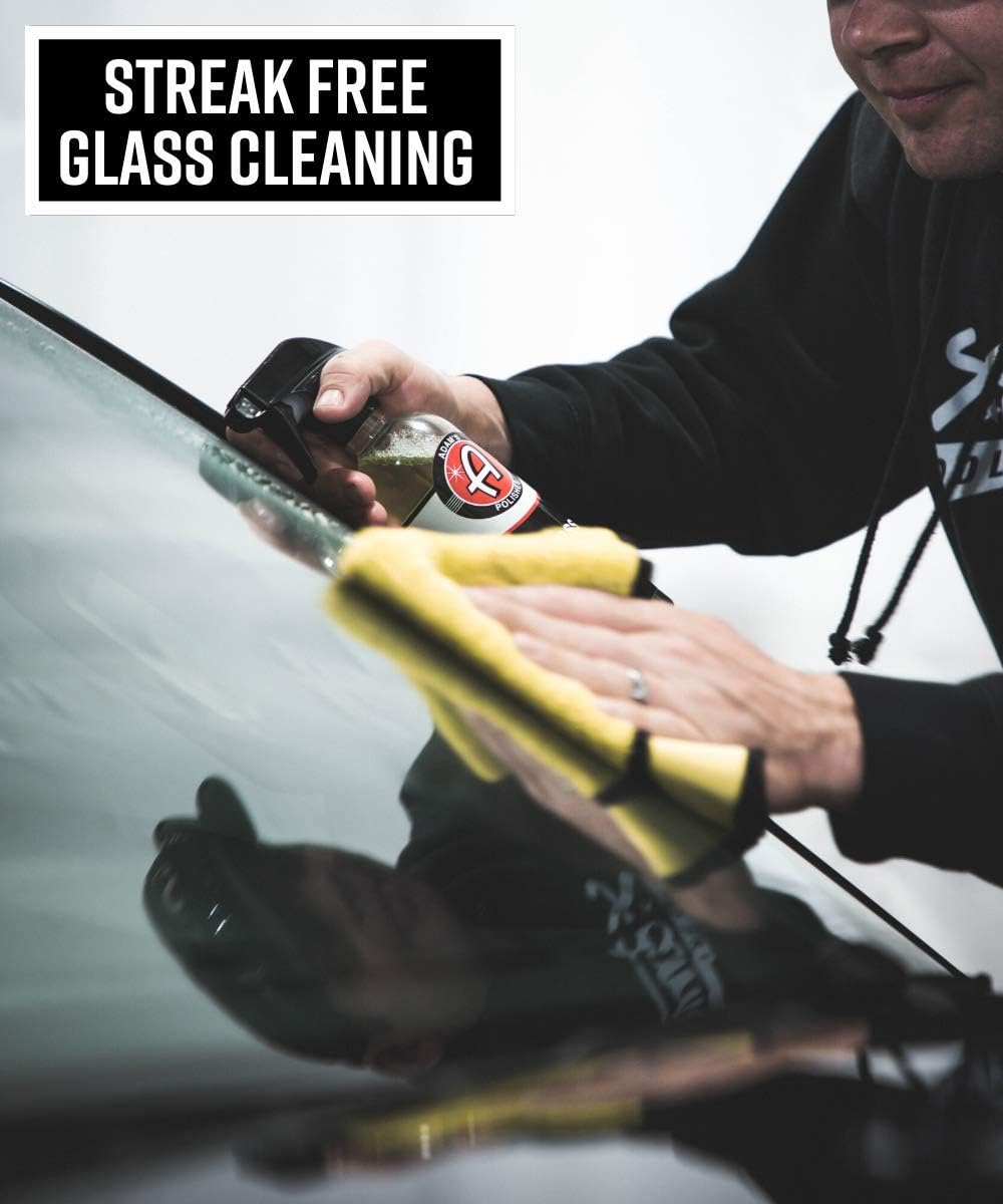 Adam's Polishes Glass Cleaner - Car Window Cleaner | Car Wash All-Natural Streak Free Formula for Car Cleaning | Safe On Tinted & Non-Tinted Glass | Won't Strip Car Wax or Paint Protection