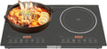 26 Inch Electric Cooktop 3 Burner 3000W, Built In Electric Stove 110V Electric Cooktop with Glass Metal Frame, Timer & Kid Safety Lock, Touch Control (2 burners)