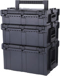 Portable Tool Box Portable Tool Box Organizers, Stackable Plastic Storage Toolbox, Multifunction Tool Case Organizer for Outdoor Home Small Parts Box (Size : Small+Medium+Large)