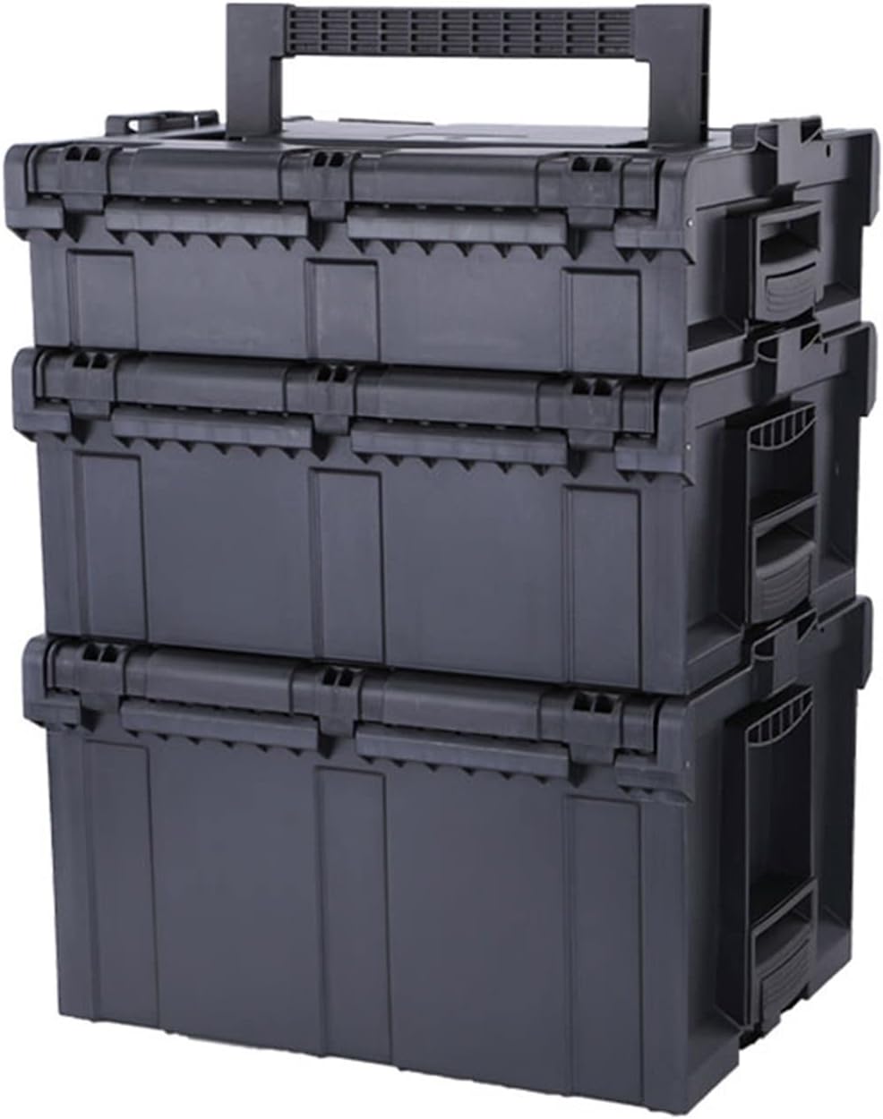 Portable Tool Box Portable Tool Box Organizers, Stackable Plastic Storage Toolbox, Multifunction Tool Case Organizer for Outdoor Home Small Parts Box (Size : Small+Medium+Large)