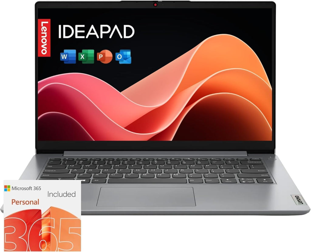 Lenovo IdeaPad 1i Laptop with Office 365 Home and Business • 12GB RAM • 512GB SSD • Intel Core • 14 Anti-Glare Screen • WiFi-6 • Windows 11 no Mouse
