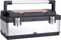 Portable Tool Box Tool Box, Stainless Steel and Plastic Construction - Removable Tray, Tool Box Organizer with Aluminum Handle Double Lock Small Parts Box (Size : 57.5 * 28 * 25.5cm)