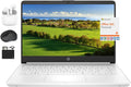 HP 2024 14' Laptop Notebook Thin Light for Students Business, Quad-Core Intel N4120, 4GB RAM, 128GB (64GB eMMC+ 64GB Card), 1 Year Office 365, Webcam, WiFi, Windows 11S, HubxcelAccessory White