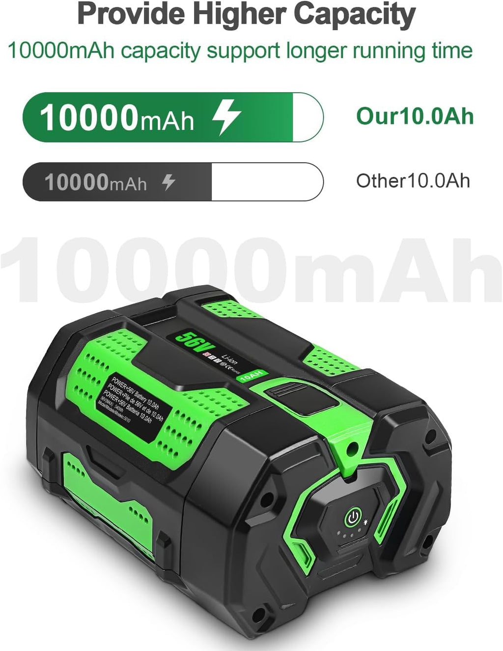 10.0Ah Replacement for EGO Battery 56V BA2800 BA1400 BA4200 Compatible with EGO 56V Battery Power Tools CS1403 CS1604 HT2400 LB5804 LB6500 HTA2000 PH1400