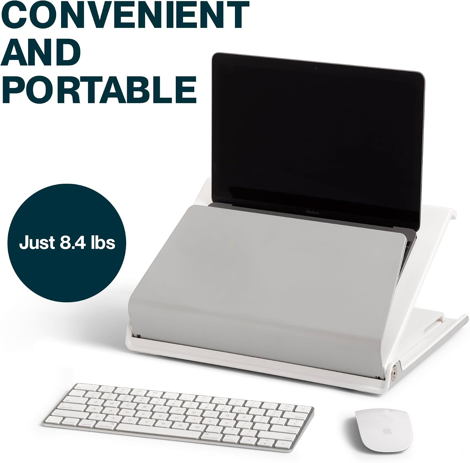 Humanscale L6 Silver Laptop Stand, Ergonomic Notebook Stand for Desk for Good Posture, 360° Swivel Adjustable Laptop Riser, Ideal Laptop Holder for Workstations or Home Offices