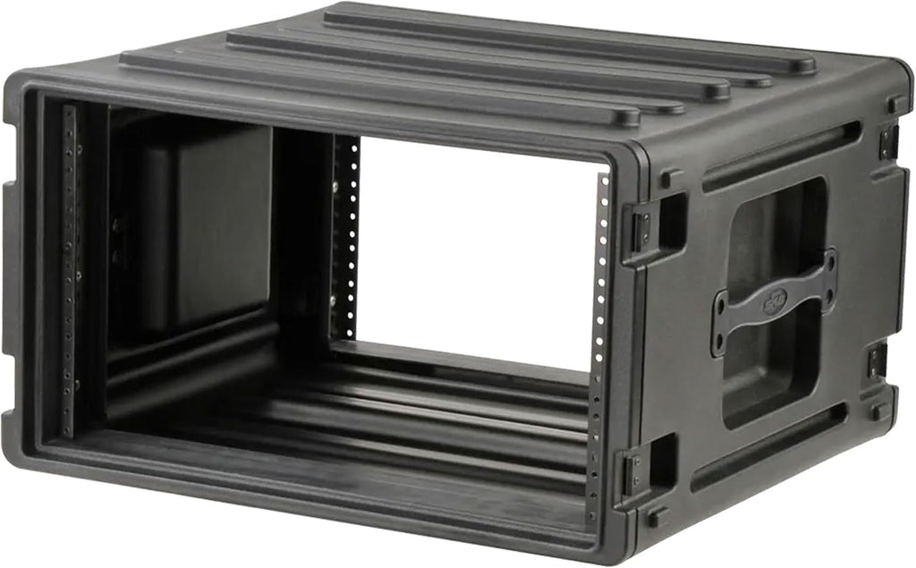 SKB 6U Roto Rack Case - Durable Polyethylene Gear Protector, Stackable, Waterproof with Twist Latches & Rubber Feet for Musicians, DJs, and A/V Equipment - Secure Transport & Storage Solution