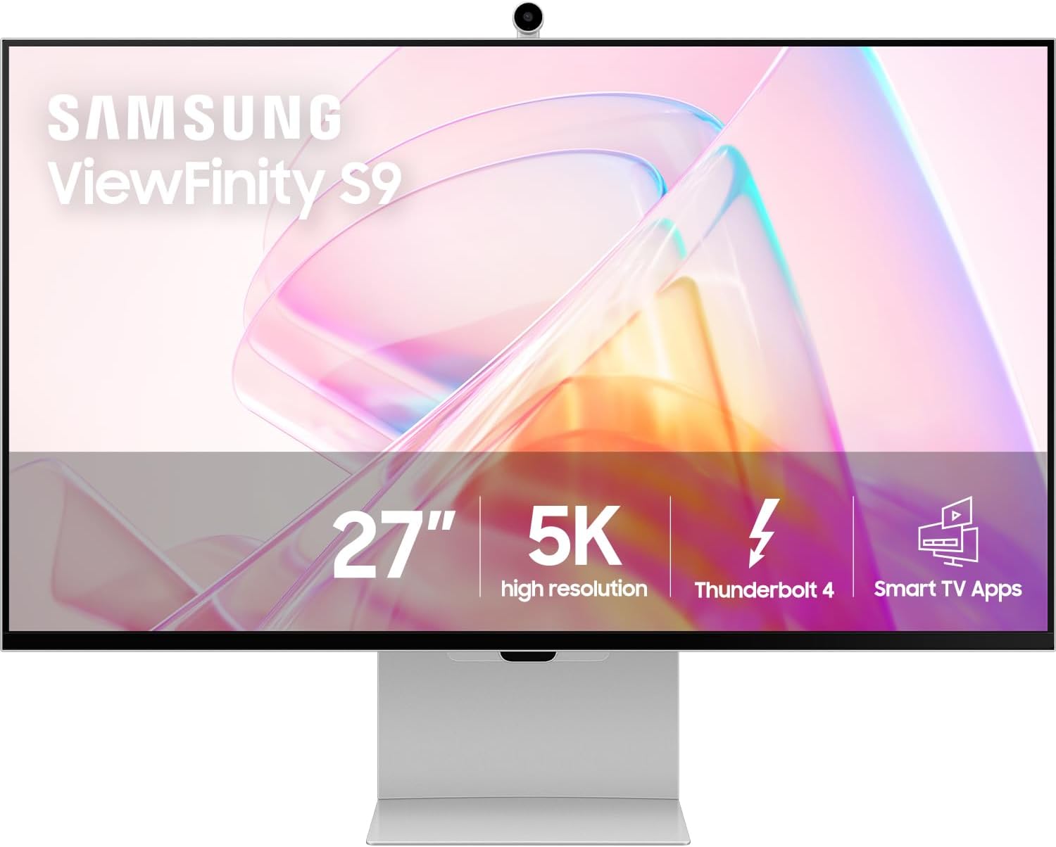 Samsung 27' ViewFinity S9 Series 5K Computer Monitor, Thunderbolt 4, DisplayPort, Matte Display, 4K Slimfit-Camera, Slim Metal Design, AirPlay, Smart-TV Apps, Gaming Hub, LS27C900PANXZA