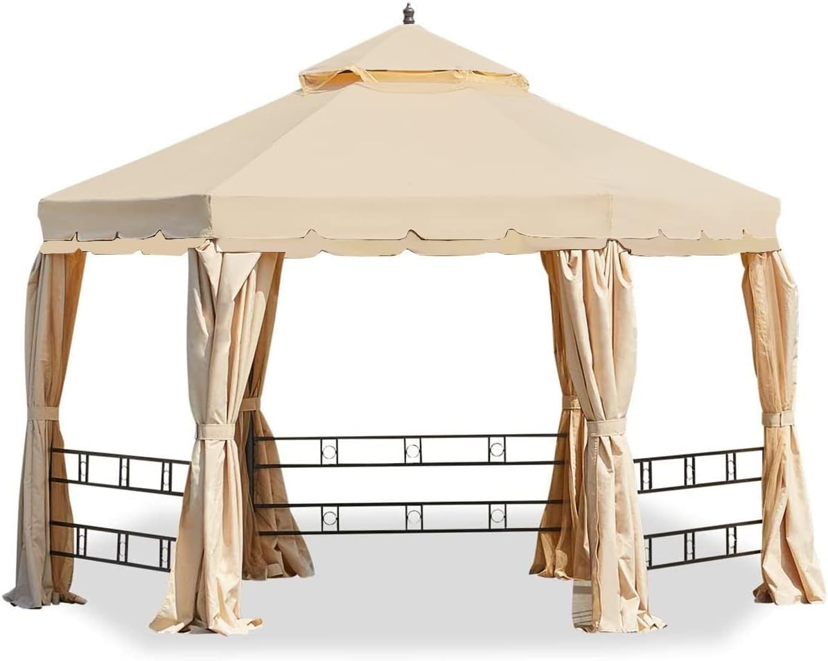 Garden Winds Replacement Canopy Top Cover Compatible with The Erommy 12ft Hexagon Gazebo - Riplock 350