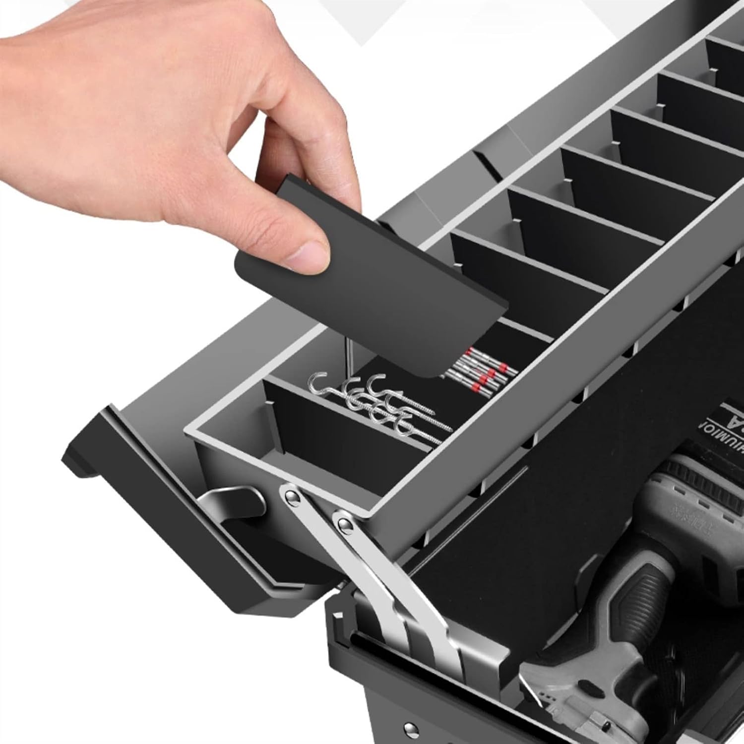 Portable Tool Box Multifunctional Tool Box Organizer Tool Storage with Adjustable Compartments Portable Tool Box with Handle Small Parts Box