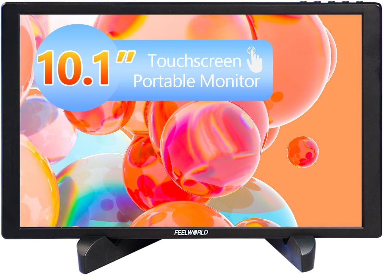 FEELWORLD D10 10.1inch 1920x1200 Telepromter Monitor Build-in Speakers 75mm Vesa,Image Flip Portable Touchscreen HDMI Monitor Compatible for for PC, Camera, Game Console