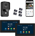 2pin-Wired 2MP HD Indoor 7' WiFi Monitor Smart Home Video Doorbell Intercom System, Remote APP Phone Unlock Video Record Motion Detect 2-Way Talk IR Camera Door Bell 1x doorbell + 2X 7in Monitor