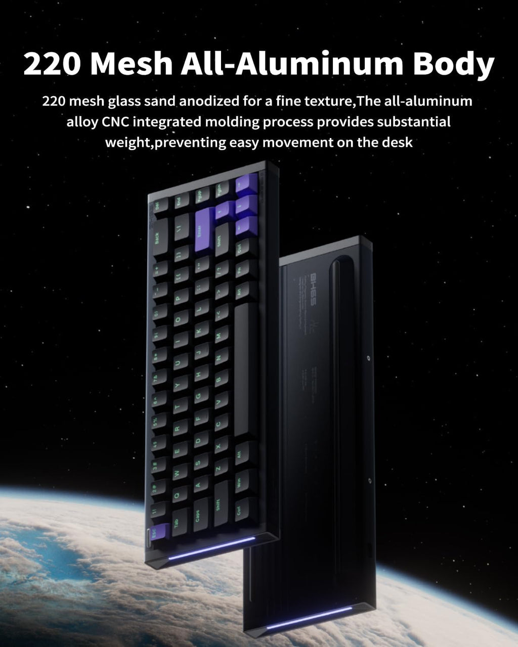 NuPhyX BH65 All-Aluminum Magnetic Switch Hot Swappable Gaming Keyboard,65% 68keys Adjustable Actuation Rapid Trigger Wired Custom Hall Effect Keyboard,PBT keycaps,8K Hz Polling Rate