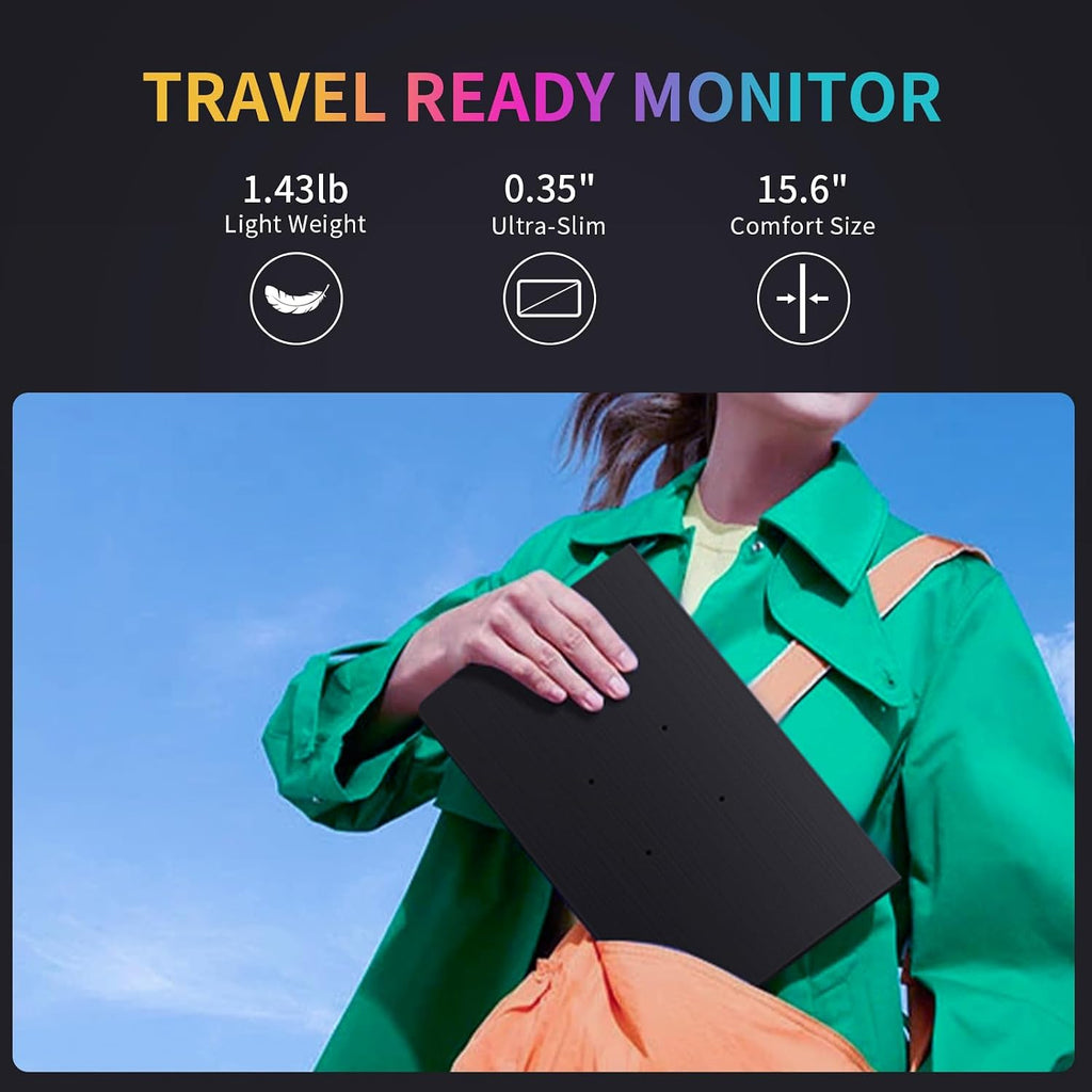MAGICRAVEN 4K Portable Monitor, 15.6' 3840x2160 IPS Laptop Screen, USB C HDMI Computer Gaming Display with Speakers & Smart Cover, Travel Monitor for PC Phone PS5/4 Xbox Switch