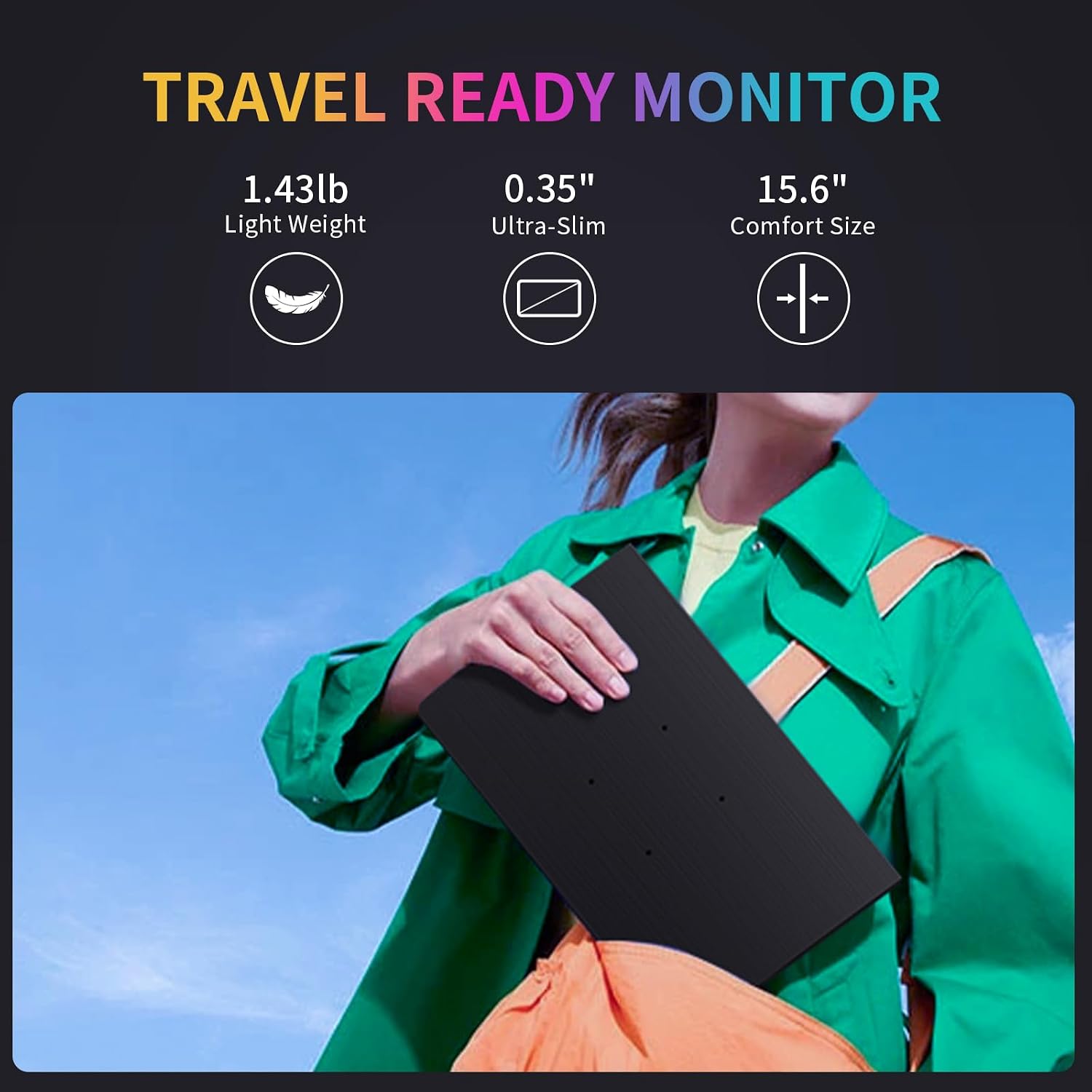 MAGICRAVEN 4K Portable Monitor, 15.6' 3840x2160 IPS Laptop Screen, USB C HDMI Computer Gaming Display with Speakers & Smart Cover, Travel Monitor for PC Phone PS5/4 Xbox Switch