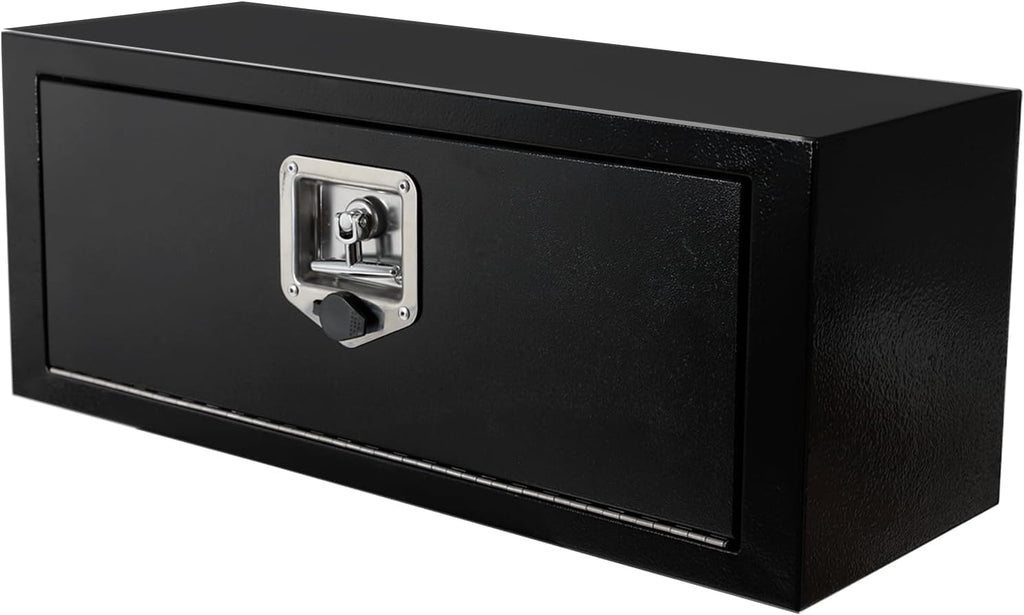 27.5 inch Steel Underbody Truck Tool Box w/T-Handle Latch, Heavy Duty Truck ToolBox Truck Storage Organizer For Organization And Storage, 27.5'x 10'x 11' inch Black