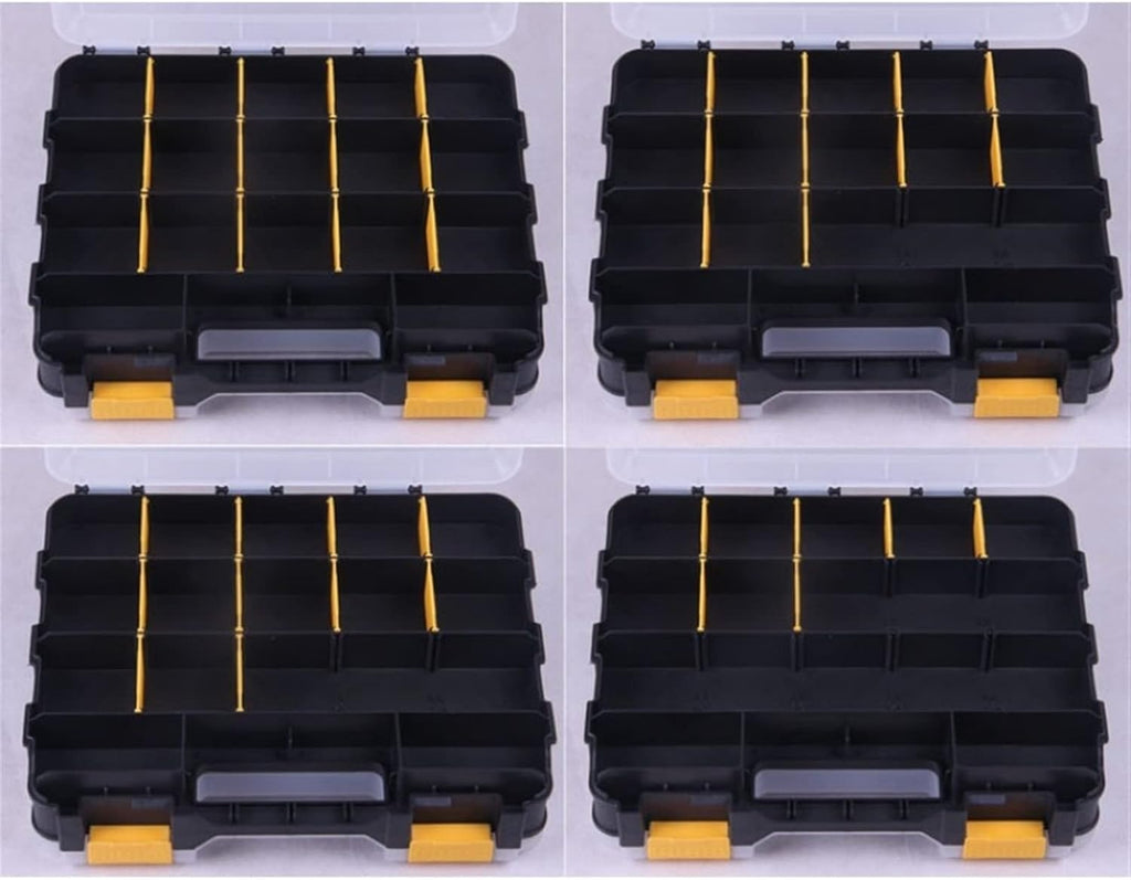 Portable Tool Box Toolbox Storage Box Double-Sided Open Plastic Portable Parts Toolbox Tool Storage Box Small Parts Storage Box 12 Inch Small Parts Box