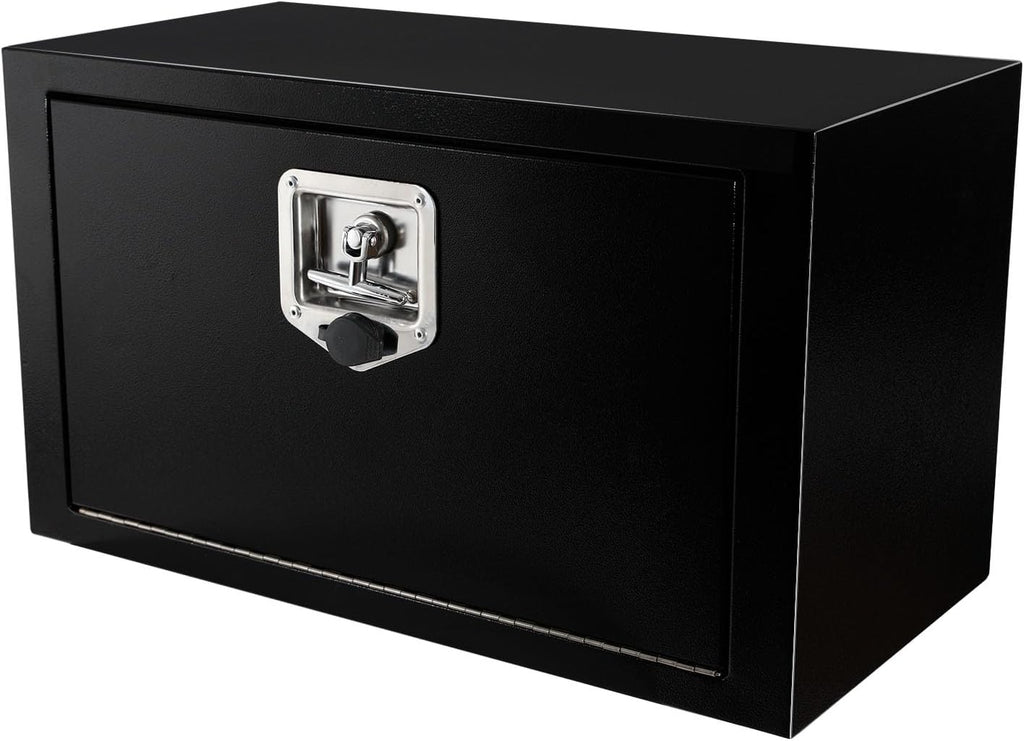 24 Inch Underbody Truck Tool Box with T-Handle Lock,Heavy Duty Truck Storage Organizer Tool Box Chest For Storage Smooth Surface Waterproof, 24'x 12'x 14' inch Black