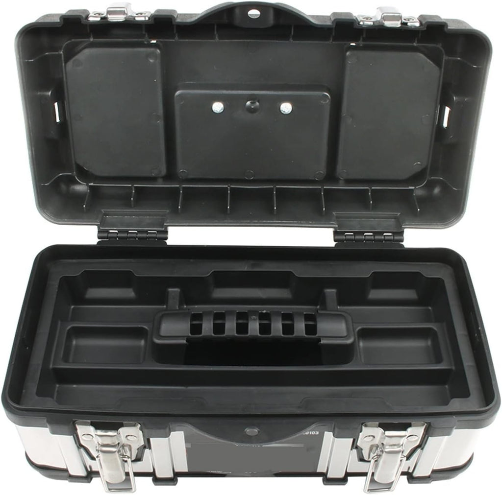 Portable Tool Box Plastic Large Stainless Steel Tool Box Home Repair Electrician Storage Box Work Tool Box Durable Storage Tool Box Small Parts Box