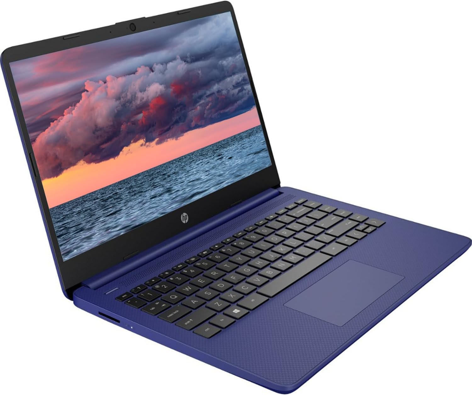 HP Portable Laptop, Student and Business, 14' HD Display, Intel Quad-Core N4120, 16GB DDR4 RAM, 64GB eMMC, 1 Year Office 365, Webcam, SD Card Reader, HDMI, Wi-Fi, Windows 11 Home, Blue, KKE Mousepad