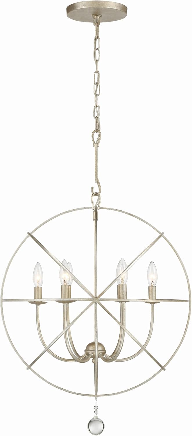 Crystorama Solaris 6 Light Olde Silver Sphere Chandelier
