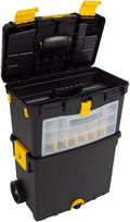 Tool Box Rolling Toolbox with Wheels, Mobile Utility Cart with Foldable Comfort Handle, Stackable Tool Chest with Drawers Tool Storage