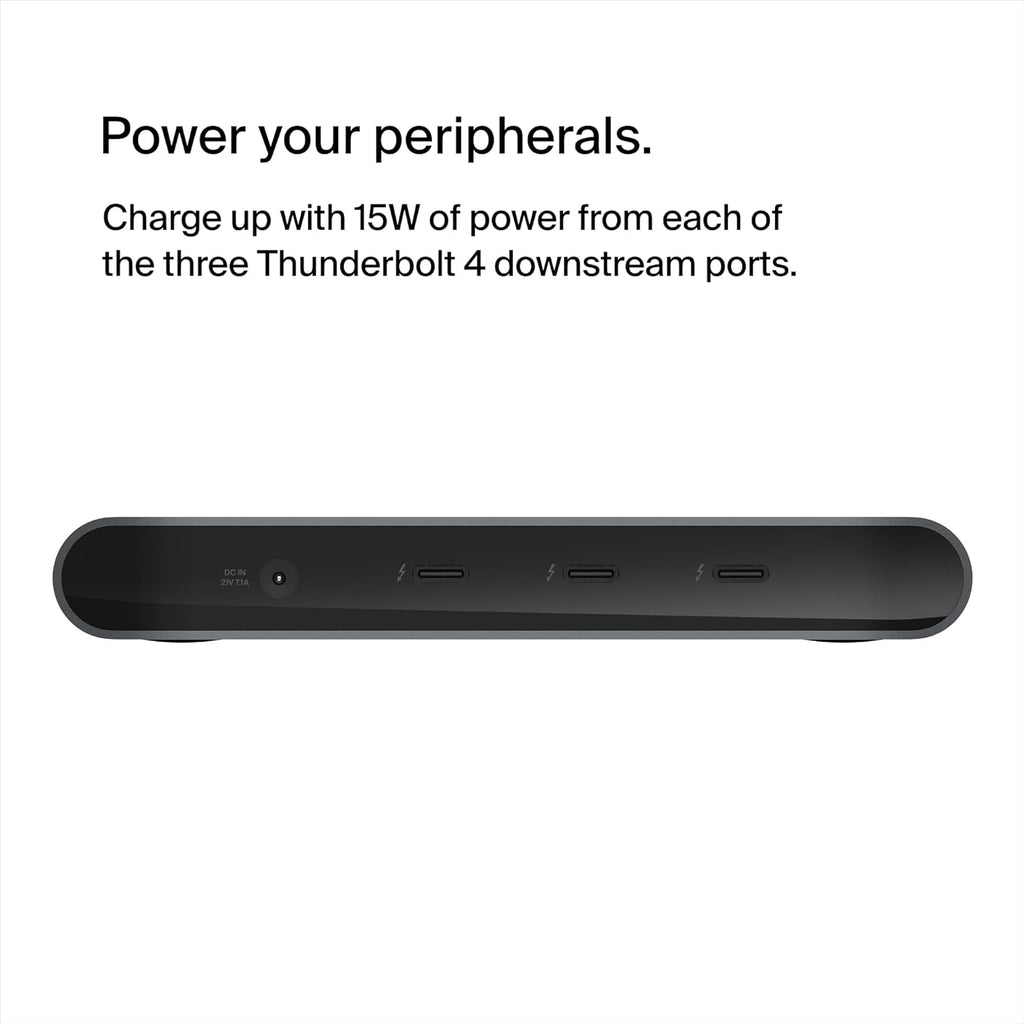 Belkin Connect Thunderbolt 4 Docking Station, 5-in-1 USB-C Multiport Core Hub w/ 96W Power Delivery for Mac, Windows, Single 8K or Dual 4K Display, Thunderbolt 4 Cable & Power Supply Included