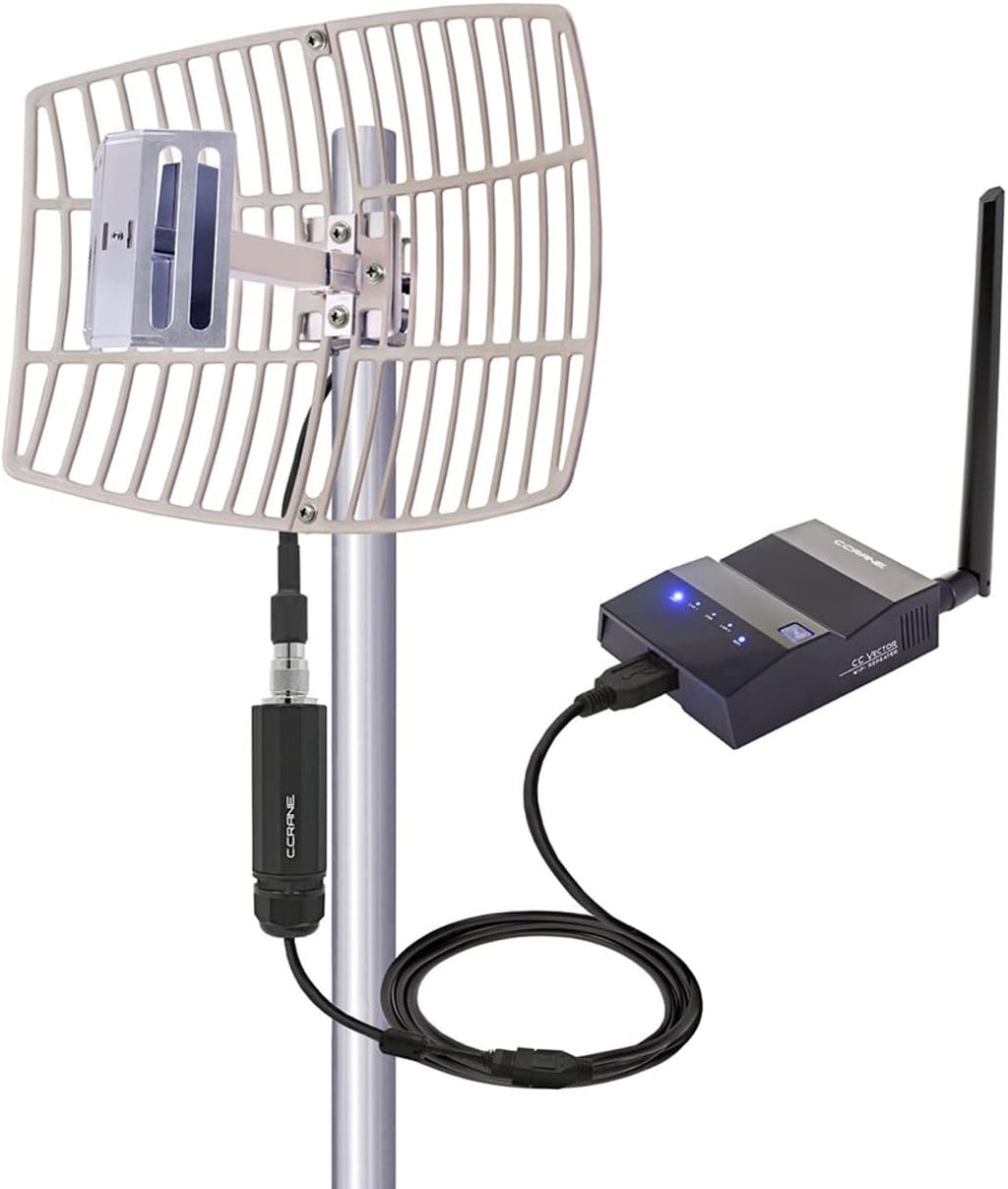CC Vector Extended Long Range WiFi Receiver System - Works with All Devices - Receives Distant WiFi and Repeats to All WiFi Devices in a New Location 2.4GHz