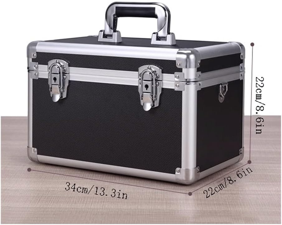 Tool Box Large-Capacity Multi-Functional Tool Box Household Hardware Tool Box Aluminum Alloy Portable Beauty Box Car Instrument Box Outdoor Maintenance Box Tool Storage(Silver)