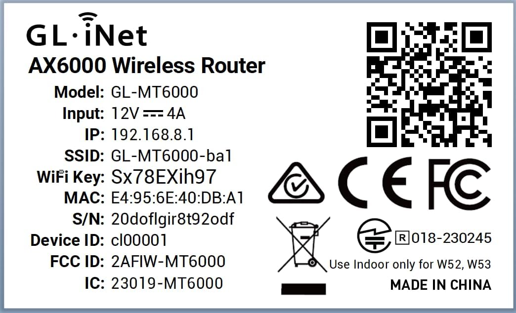 GL.iNet GL-MT6000 (Flint 2) WiFi 6 High Speed Gaming Routers for Wireless Internet, 2 x 2.5G Ethernet Ports for Fiber Optic Modem, Long Range Computer VPN WiFi Router, Home & Business