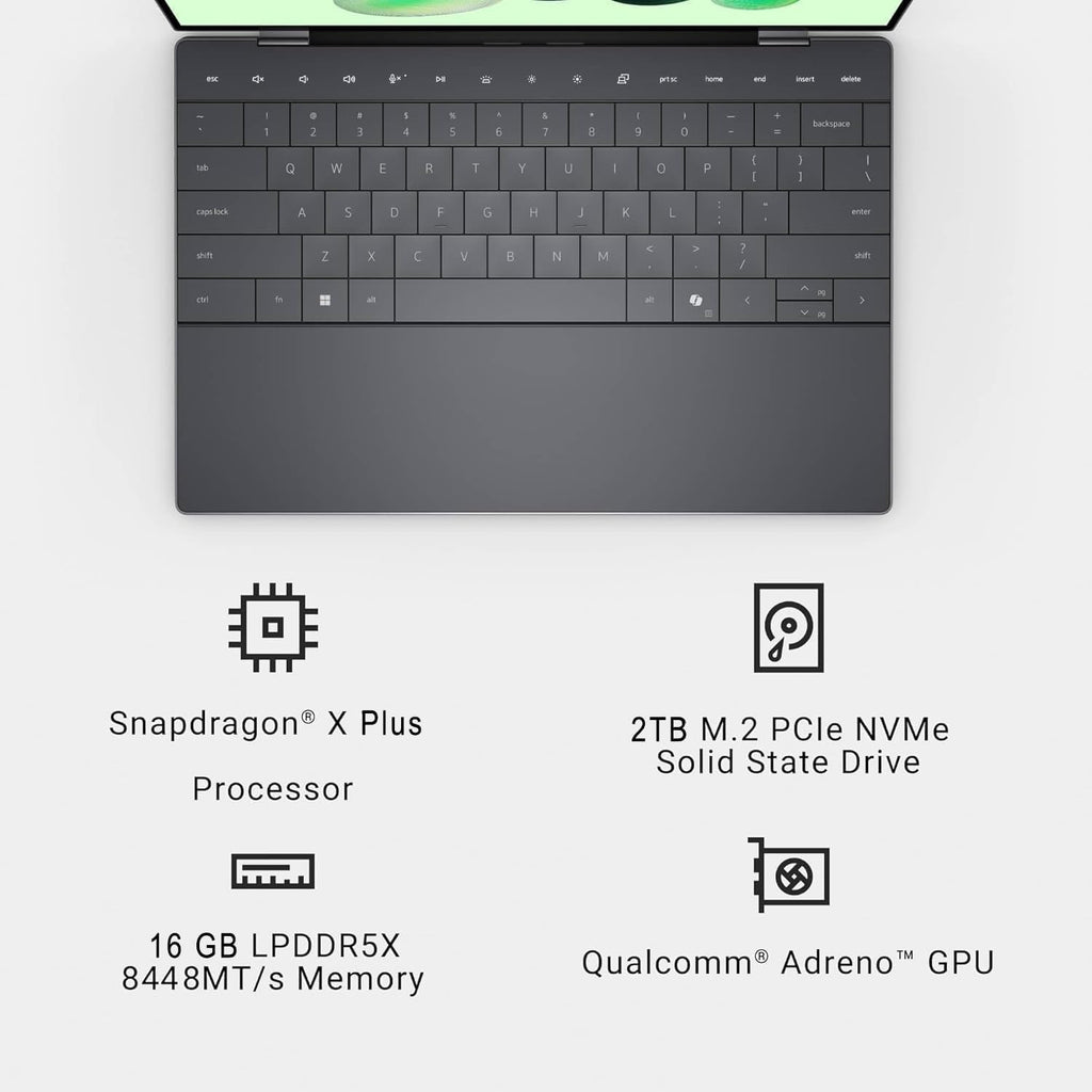 Dell XPS 13 9345 Laptop, Copilot+ AI PC (13.4' FHD+ 120Hz, Snapdragon X Plus (> Intel i7-1355U), 16GB 8448MT/s RAM, 2TB SSD), Thin & Light, 27 Hours Battery Life, IR Webcam, Wi-Fi 7, Win 11 Pro