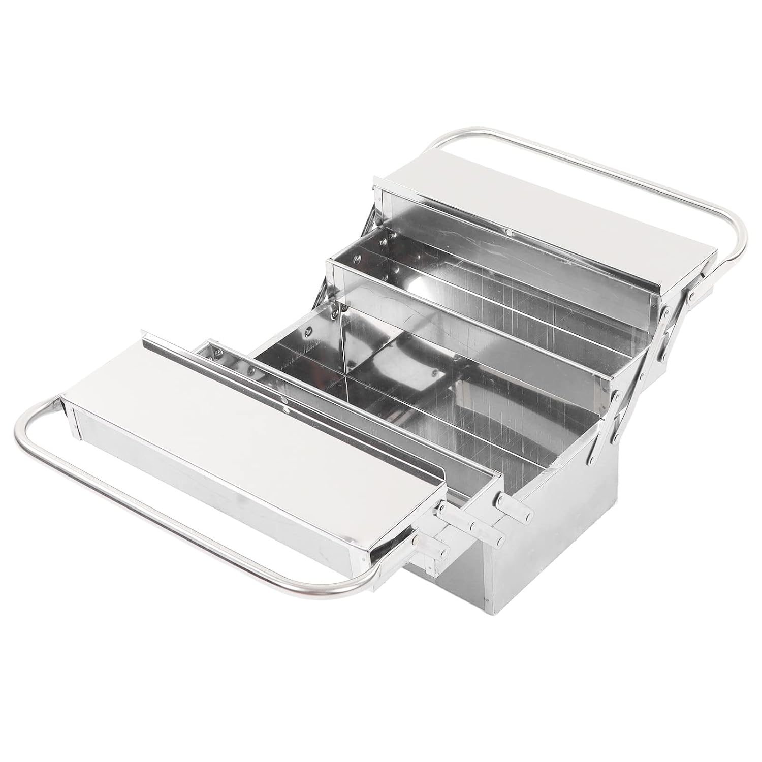 Naroote Metal Cantilever Tool Box, 3 Layer 5 Tray Rustproof Retractable Cantilever Tool Box Organizer Handheld Multifunctional for Workshops (460) (Naroote5vpfq8w6ye-13)