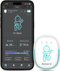 Sense-U Pro Baby Breathing Movement & Sleep Position Monitor with Gentle Vibration Alerts, Temperature Notifications, Audible & App Alerts, Sleep Analysis, Long Battery Life, Easy Clip-On Design