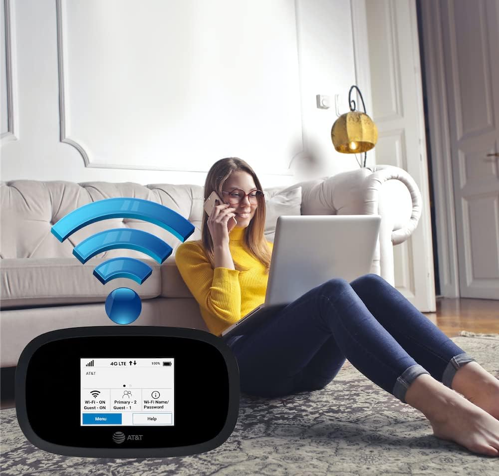 AT&T Wireless Hotspot Pocket WiFi 4G LTE MiFi 8000, Free VPN Mobile Hotspot for Travel, 4G Mobile Portable WiFi, Unlocked Globally, Near 5G Speed up to 1200 Mbps, EVDO-LINK Bundle