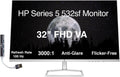 HP Series 5 532sf Monitor 94F50AA#ABA Bundle w/Docztorm Dock, 32' FHD VA (1920x1080) Display, 100Hz Refresh Rate, Anti-Glare, Flicker-Free, Ideal for Home & Business, Black (2026 Latest Model)