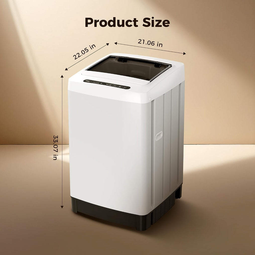 1.5 Cu. Ft. Portable Washing Machine, Full-Automatic Capacity Washing Machine with 8 Programs 10 Water Levels & Drain Pump, Portable Washer for Apartment, Home, Dorms, RV