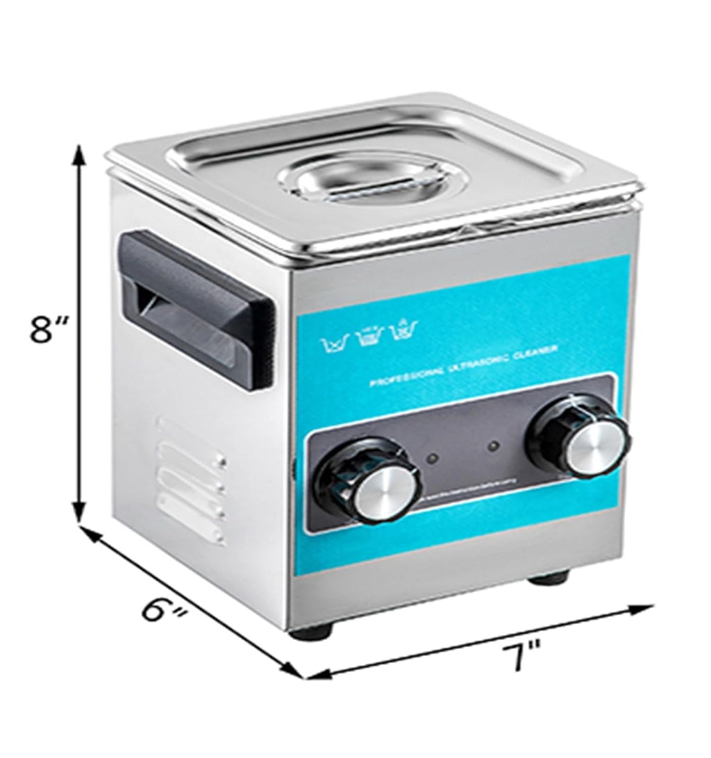 Ultrasonic Cleaners, 2L Knob Ultra Cleaner with Heater Mini Portable Washing Machine Ultrasound Small Dishwasher Jewelry Glasses Parts