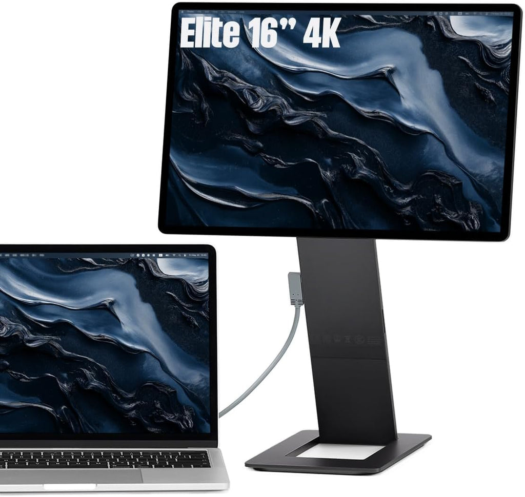 SOTSU FlipAction Elite 16' Portable Monitor | 4K | Super Compact | Pivot Rotate | 3840x2400 DCI P3 | 60Hz | 450 Nits | Full Metal CNC | Perfect Match for Mac and Windows (Space Black)