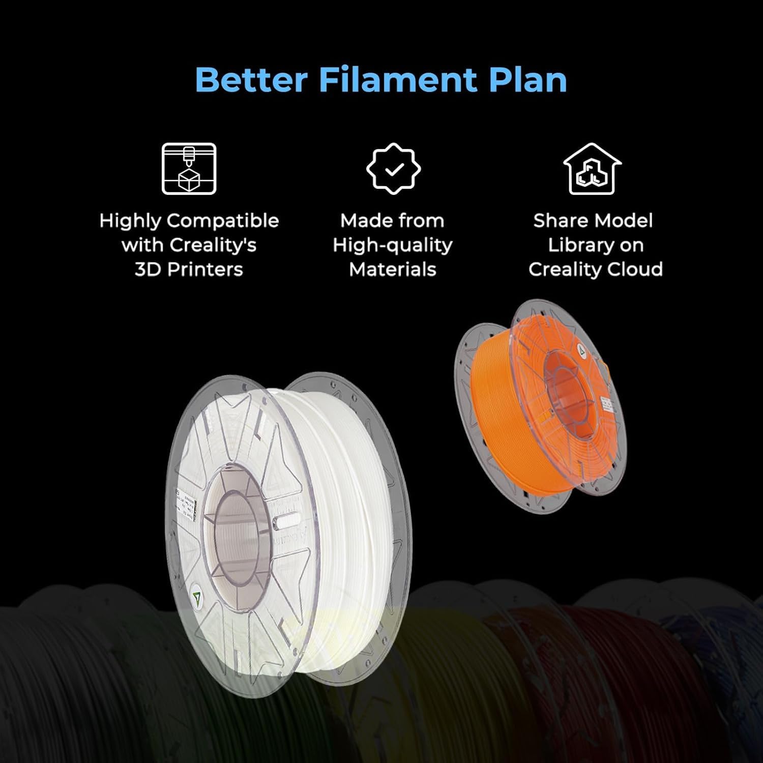 Creality Hyper PLA Filament 1.75mm, RFID 3D Printer Filament PLA for High Speed 30-600mm/s, 12kg(26.4lbs)/Spool Filament Support CFS, Fits for Most 3D Printers, 4Black & 4White & 4Grey