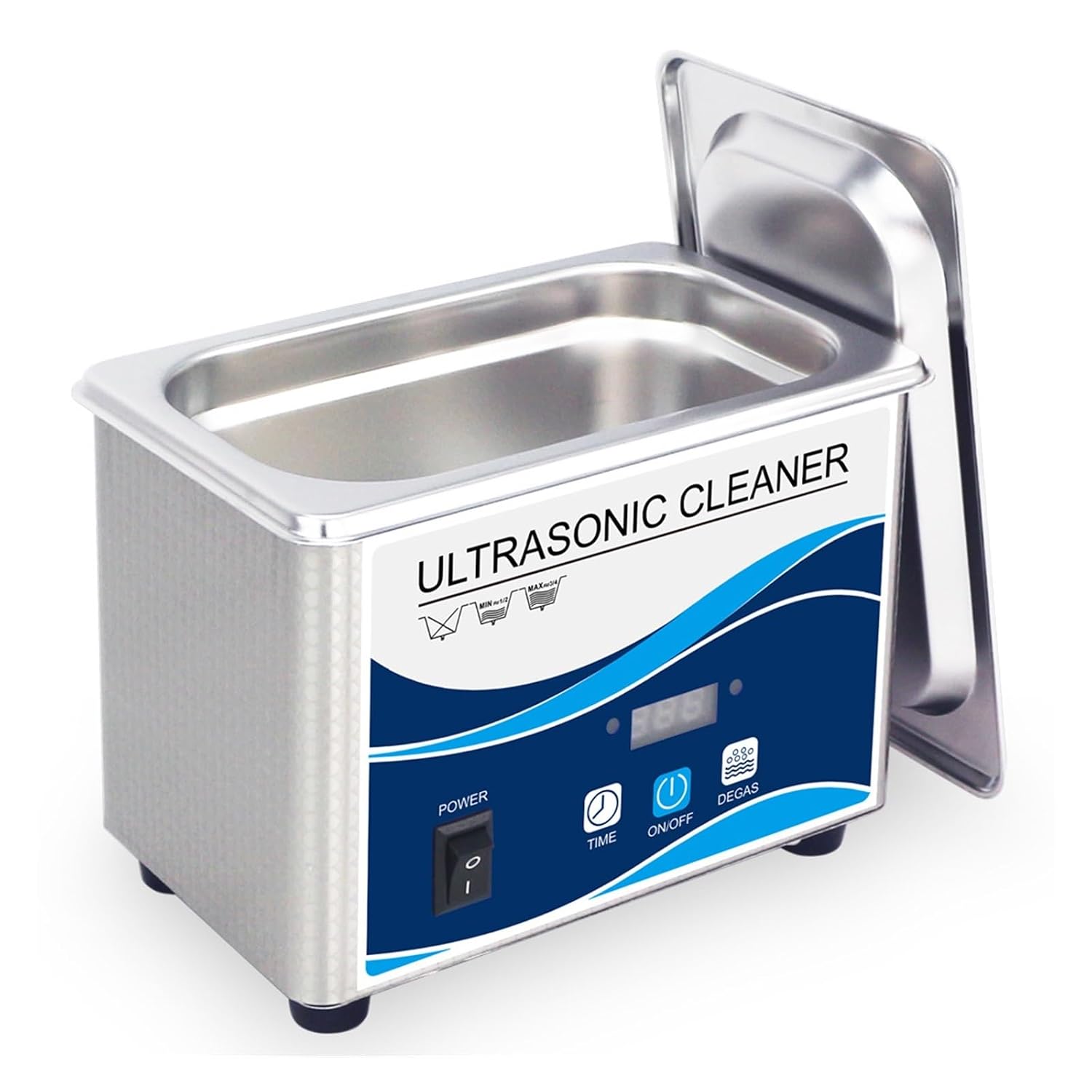 Ultrasonic Cleaners, 800ml 80W Ultrasonic Cleaner Stainless Steel Washing Bath Machine Glasses Jewelry Watch Denture Mini Ultrasound Wave Cleaning Tank