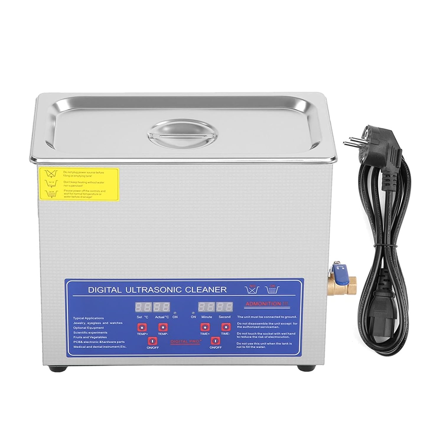 6L Digital Ultrasonic Cleaner Stainless Steel Washing Machine with Cleaning Basket JPS-30A